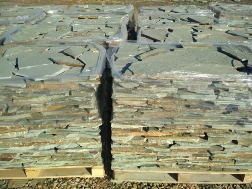 Плитняк златолит зелёный для цоколя, отмостки купить в Саранске