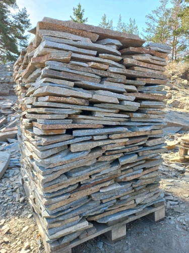 Плитняк златолит серебристый для цоколя, отмостки купить в Саранске